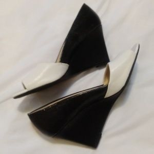 Franco Sarto Black & White Wedges, Size 8